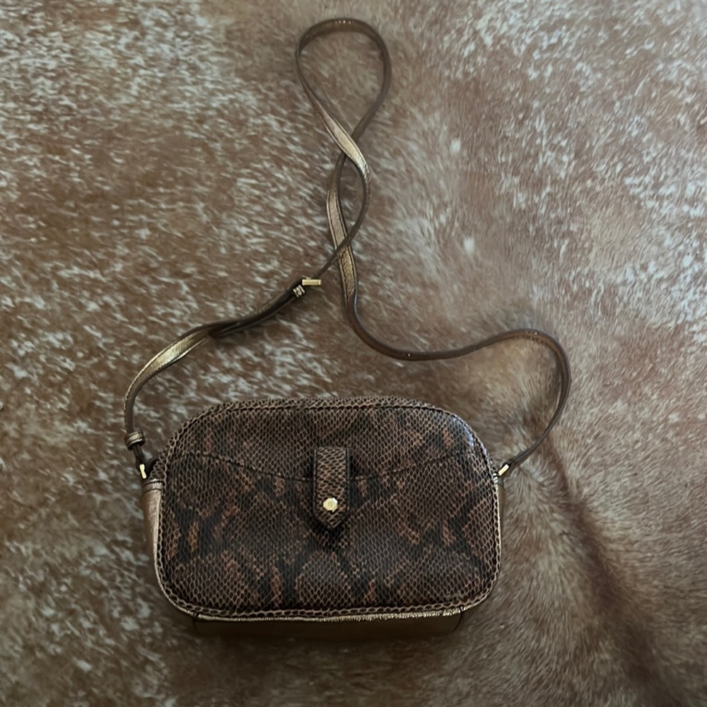 GILL snakeskin / metallic print leather purse